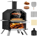 PIZZELLO 26"H Outdoor Wood Fired Pizza Oven, 2-Layer Pizza Maker by PIZZELLO