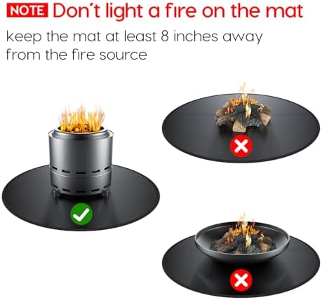 48" Fireproof Fire Pit Mat for Solo Stove & Grill Deck Protector - Image 6