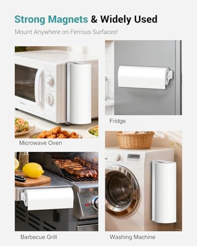 Paroto Magnetic Paper Towel Holder for Fridge, No Drilling, White - Image 5