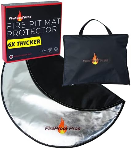 Fire Pit Mats for Under fire Pit 24" Round Non Combustable Heat Deflector Fire Resistant Fireproof Mat/Fireplace Mat. Pad Protector for firepit, Grill by FireProofPros