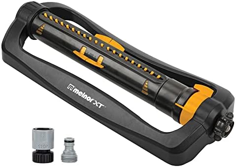 Melnor 65165AMZ XT Turbo Oscillating Sprinkler, 4,500 sq. ft., Quick Connect Bundle, 2-Way Adjustable, Black, Yellow by Melnor