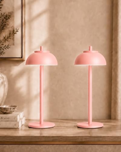 Pink Cordless Table Lamps, Rechargeable LED Touch Lamp, 2 Pack - Image 6