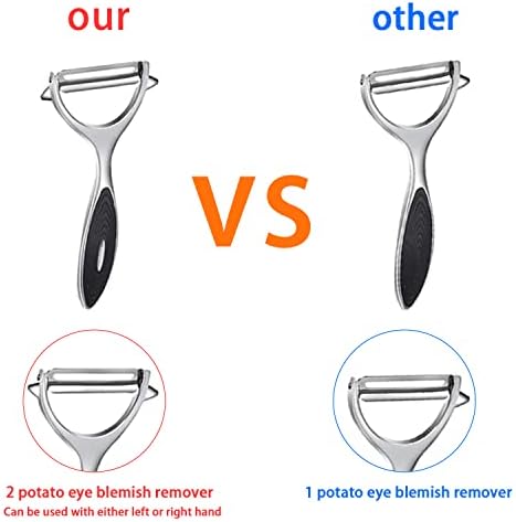 FUHUY Vegetable, Apple Peelers for kitchen, Fruit, Carrot, Veggie, Potatoes Peeler, Y-Shaped and I-Shaped Stainless Steel Peelers, with Ergonomic Non-Slip Handle & Sharp Blade, Good Sturdy (2PCS) - Image 3