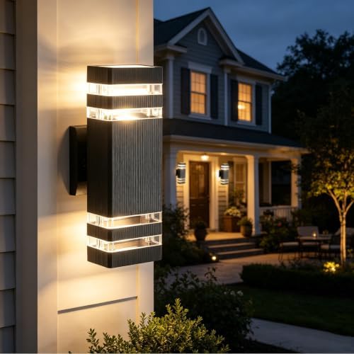 Black Exterior Lighting Fixtures LED Porch Lights Outdoor Sconce Waterproof - Image 6