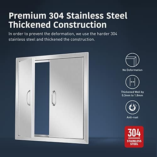 Anfrere 24" W x 24" H Outdoor Kitchen Door, Premium 304 Stainless Steel - Image 5