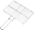 VOSAREA Fish Grill Basket Stainless Steel BBQ Folding Fish Basket Portable Barbecue Net Griller with Heat-Resistant Handle for Outdoor Grilling Steak Vegetables Camping Picnic (15.7X11.6 Inches) by Vosarea