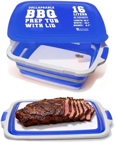 KITCHEN PERFECTION Collapsible XL Smoker & BBQ Prep Tub with Locking Lid by Kitchenperfection