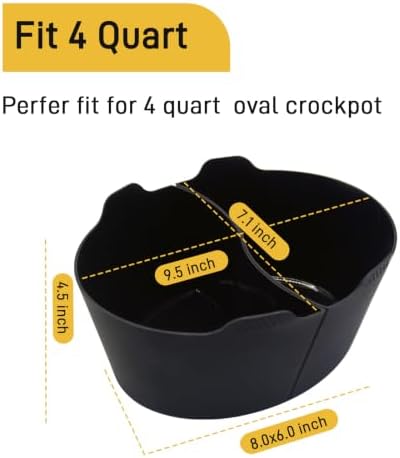 Magikichen Silicone Crock pot Liners,Slow Cooker Liners, 4 Quart Oval Reusable Crock pot Divider Insert,BPA-Free, Dishwasher Safe - Image 2
