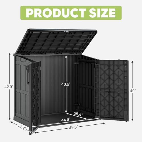 LHBcraft Waterproof Outdoor Storage Cabinet 36 Cu Ft, Portable Horizontal Resin Storage Shed for Backyards, Patios, Waterproof Outdoor Storage Box with Lockable Doors - Image 6