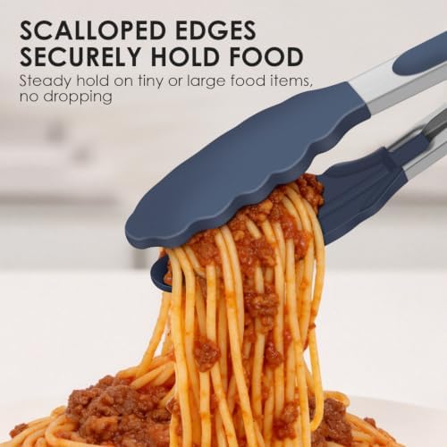 HOTEC Stainless Steel Kitchen Tongs with Silicone Tips, Set of 3-7",9" &12" - Image 7