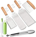 Metal Spatula Set - Griddle Accessories kit - Grill Flat Spatula Pancake Flipper Hamburger Turner - Metal Utensil Great for BBQ Grill Flat Top - Cast Iron Griddle Accessories - Commercial Grade by Anmarko