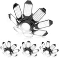 Garage Lights - Super Bright 250W LED Garage Ceiling Light w/ 8 Deformable Panels 6500K Led Light Bulb Srew in E26/E27 Socket with Adjustable Center Spotlight for Barn Workshop Attic - 4Pack by POLARPRAUS