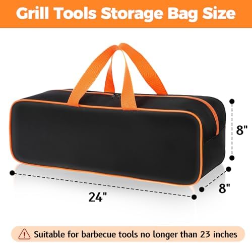 Grill Utensil Storage Bag for Outdoor Grilling, 24 x 8 x 8 in, Black - Image 2