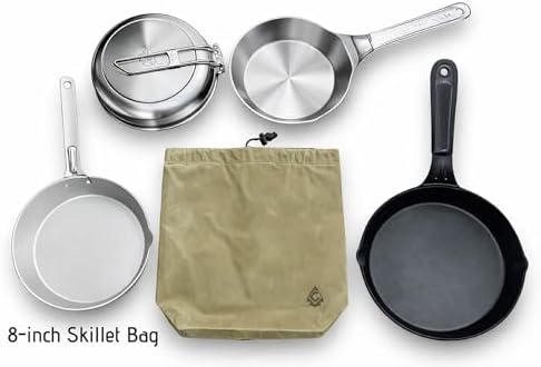 Camp Skillet Bag, Waxed Canvas Storage Bag for Skillets - Image 5