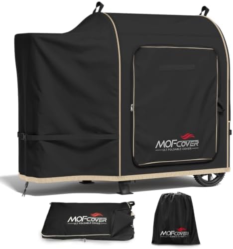 Foldable Grill Cover for Pit Boss 700FB 73700, Waterproof 600D Heavy Duty Wood Pellet Smoker Cover, Fade＆Tear Resistant Pellet Grill Cover for Lexington 500 540,Black by Unknown