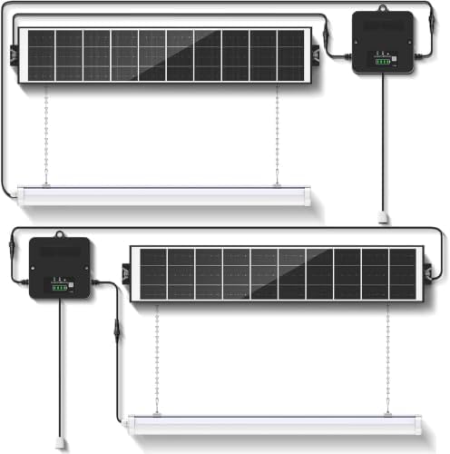 Solar Shed Light with Pull Cord, 1500LM LED Bars,4000K 2-Pack by Etetale