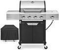 Endark 51,000 BTU Gas Grill with Cover – 4 Stainless Steel Burners + Side Burner, Large Portable BBQ for Camping, Backyard, Tailgating & Outdoor Parties by ENDARK