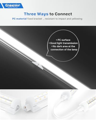 Ensenior 4FT LED Shop Lights, 6000K T8 Commercial Bay Lighting, 4 Pack - Image 3