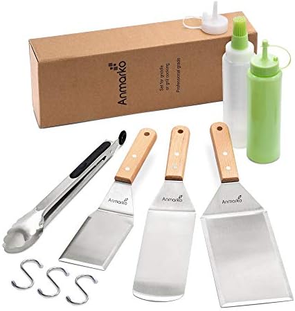 Metal Spatula Set of 6 - Griddle Accessories kit - Grill Flat Spatula Pancake Flipper Hamburger Turner - Metal Utensil Great for BBQ Grill Flat Top Cast Iron Griddle - Image 7