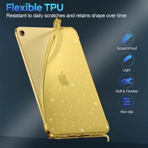Clear Glitter Yellow Case for iPadA16 11th/10th Gen 11/10.9" 2025/22 - Image 6