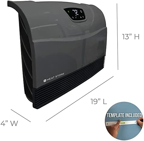 Heat Storm Phoenix HS-1500-PHX, Infrared Space Heater with Attachable Feet, Remote Control, Energy Efficient-750-1500 Watts, Gray Floor or Wall - Image 5