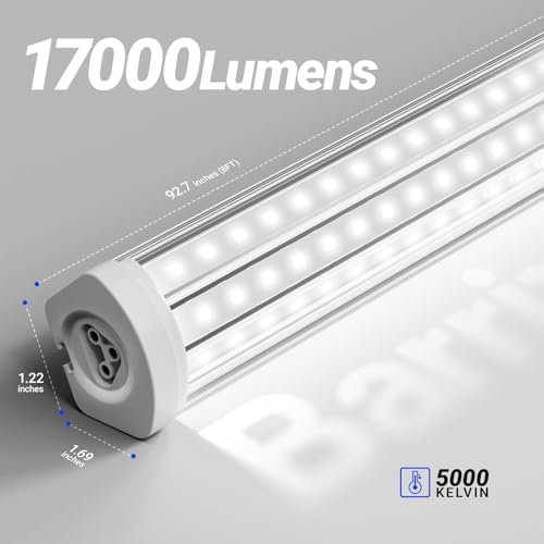 Barrina T8 LED Shop Lights 8FT, 140W 17000LM, 5000K, U Shape, 10 Packs - Image 3