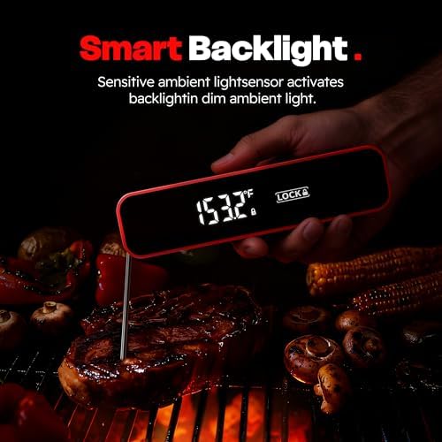 0.3 Sec Instant Read Meat Thermometer Digital for Grilling, Red - Image 4