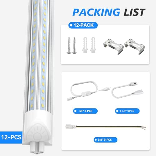 SHOPLED 8FT Led Shop Light 100W 15000LM 6500K Linkable Shop Light - Image 4