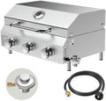 Bestfire 3-Burner Tabletop Gas Grill, Dual Connections, 30,000 BTU Portable Propane Grill, Knobs&Stainless Steel Grates, Compact & Detachable Legs for Camping, RV, BBQ by GrillsOutdoorCooking