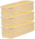Woven Storage Basket 3Pcs PP Rectangular Bread Organizer for Restaurant by Ciieeo