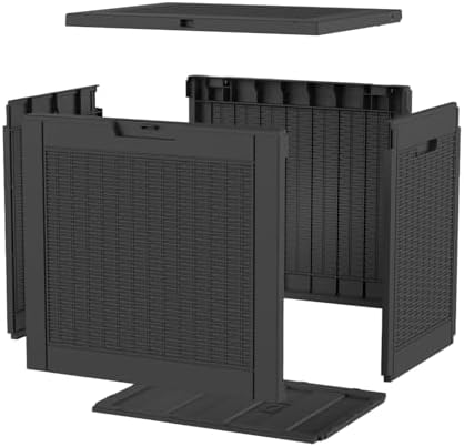 32 Gallon Outdoor Storage Box, Large Resin Deck Box for Patio Cushions, Garden Tools, Pool Accessories, Waterproof and Lockable Design, Storage Bench for Backyard & Deck(Black) - Image 7