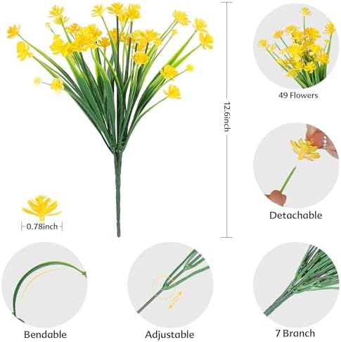 AGIRL Artificial Flowers Outdoor UV Resistant Fake Plant Garden Patio Decor - Image 3