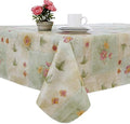 Peony Patch Flannel Backed Indoor Outdoor Vinyl Table Linens, 60-Inch by 84-Inch Oblong (Rectangle) with Umbrella Hole and Zipper, Sage by EVERYDAY+LUXURIES