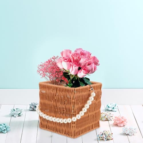 2 Pcs Oval Woven Rattan Storage Basket for Flowers - Image 6