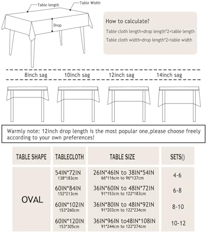 Oval Outdoor Tablecloth with Umbrella Hole and Zipper, Patio Table Covers for Spring/Summer, Machine Washable Outdoor Party/Picnic Oval Table Cloth - Image 6