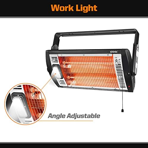Shinic 2-Pack 120V Electric Garage Heater,1500W/750W Ceiling Mounted Heater - Image 5