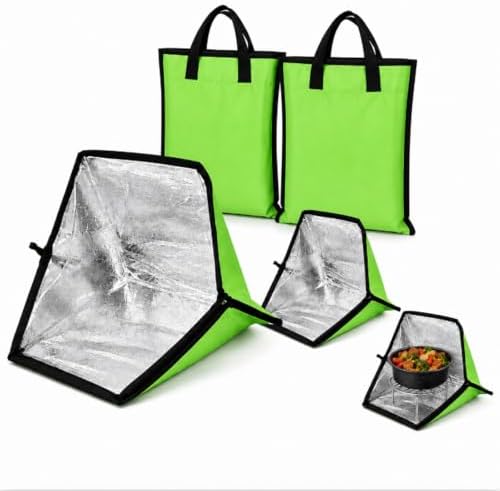 Teenyyou 2 Pack Portable Foldable Solar Oven & Solar Cooker Mini Camp Stove with Sun-powered Heating Outdoor Cookware for Food Reheating & Compost Acceleration (Green) by Teenyyou