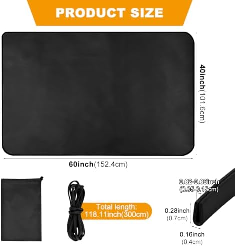 Under Grill Mats for Outdoor Grill, Double-Sided Fireproof, Oil-Proof BBQ Matt for Under Grill, for Grass and Deck, Outerdoor Fire Pit Fireplace Mat (60x40 inch) - Image 2