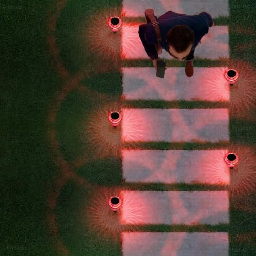 Priddop Solar Garden Lights Outdoor Waterproof 8 Pack Red LED Mushroom - Image 5