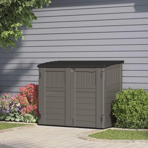 Suncast 34 Cu Ft Horizontal Storage Shed, Resin, Lockable, Stoney Black - Image 5