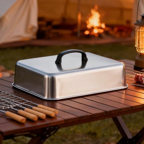 Rectangular Griddle Basting Cover,Stainless Steel,Heat-Resistant Handle - Image 3