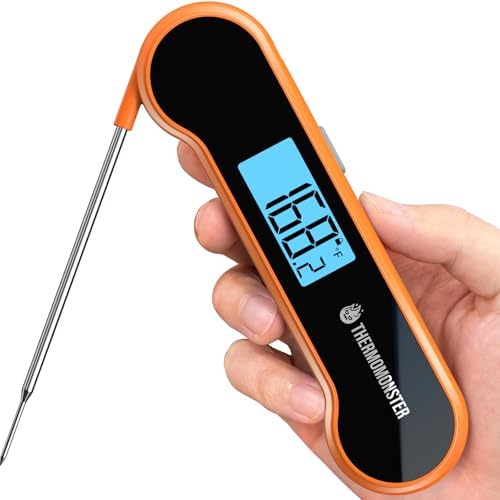 0.5 Sec Instant Read Meat Thermometer Digital for Cooking, Orange by ThermoMonster
