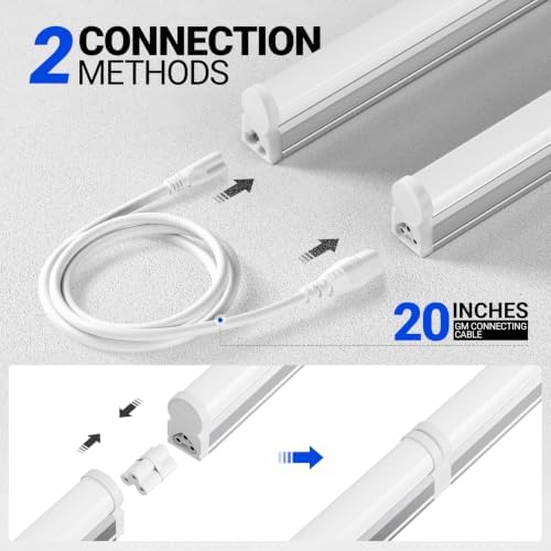 Barrina LED T5 Single Fixture, 4FT 2200lm 4000K Daylight Glow, 20W, 6 Packs - Image 6