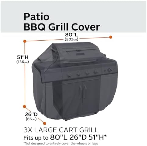 Classic Accessories Ravenna Water-Resistant 80 Inch BBQ Grill Cover, Black - Image 3
