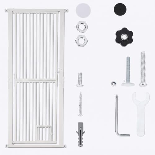 Extra Tall Cat Gate 30"-40.9" Adjustable for Doorway w/Cat Door - Image 7