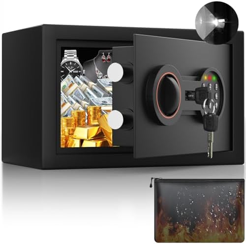 0.3 Cub Small Safe for Home, 6.69"H Safe Box with Fireproof Waterproof Bag by BuildYourSafekeepingSystem