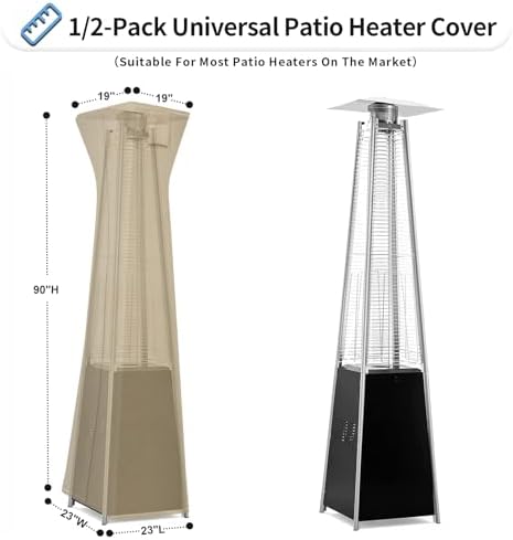 OutdoorLines Waterproof Patio Heater Covers with Zipper and Storage Bag, - Image 3