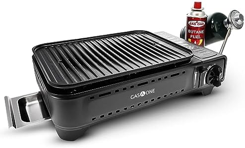 GasOne Propane or Butane Grill Stove GS-2400P Dual Fuel Portable Camping Grill Gas Stove with Carrying Case by GasOne