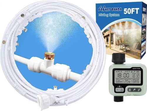 Misters for Outside Patio,White Misting System for Cooling Outdoor,50Ft|15M by POCKETPANDA