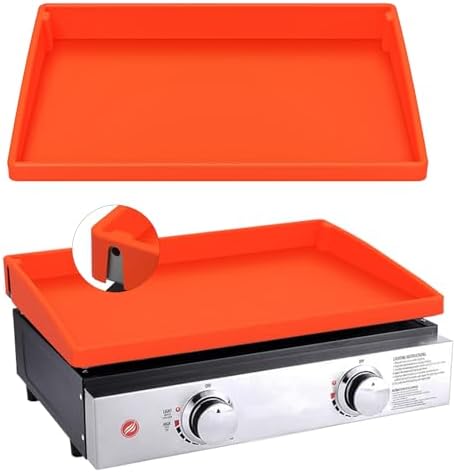 22 Inch Griddle Cover Mat for Blackstone Griddle, Full Wrap-Around Protection Griddle Accessories, Food Grade Silicone Grill Mat, Orange by Jacooxi